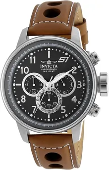 Invicta Men's S1 Rally 48mm Leather Quartz Chronograph Watch - Light Brown