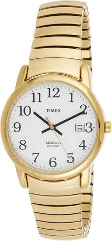 Timex Men's Easy Reader 35mm Watch – Gold-Tone Case White Dial