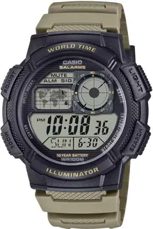 Casio AE-1000W Series Digital Watch - Black/Tan