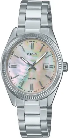 Casio LTP1302DS-4AV Women's Standard Stainless Steel Pink MOP Dial Analog Date Watch