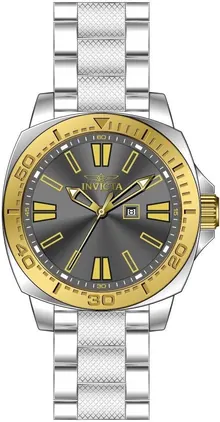 Invicta Speedway Men 46mm Stainless Steel Gold + Steel Charcoal Dial PC22 Quartz