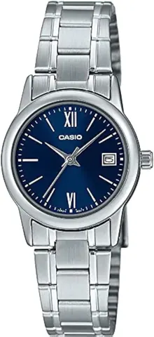 Casio LTP-V002D-2B3 Women's Standard Stainless Steel Blue Dial Date Watch