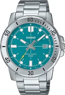 Casio MTP-VD01D-3E2V Men's Enticer Stainless Steel Jade Green Dial Casual Analog Sporty Watch