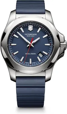 Victorinox I.N.O.X Blue Dial Blue Rubber Strap Watch 43mm - 241688.1
