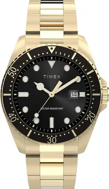 Timex Men's Dress 42mm Watch - Gold-Tone Bracelet Black Dial