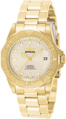 Invicta Men's Pro Diver Automatic Watch with Gold Tone Stainless Steel Band