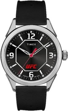 Timex UFC Men's Athena 42mm Watch - Black Strap Black Dial Silver-Tone Case