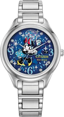Citizen Eco-Drive Disney Women's Watch - Minnie Mouse, Silver-Tone