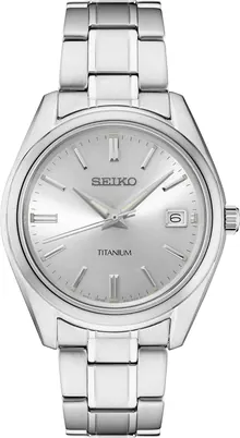 SEIKO Men's Essential TI Silver Dial Watch - Model SUR369
