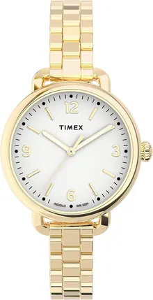 Timex Women's Standard Demi 30mm Watch – White Dial Silver-Tone Case