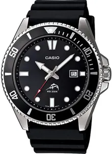 Casio MDV-106 Series Men's Watch - Black x Silver Diver Watch