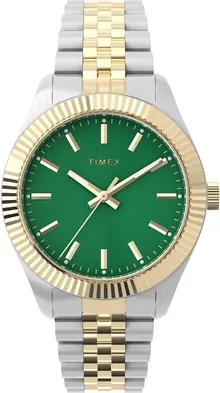 Timex Women's Legacy 36mm Watch - Two-Tone Bracelet, Green Dial, Gold-Tone Case