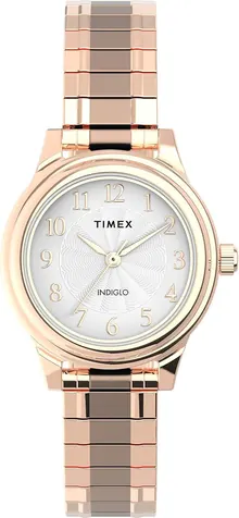 Timex Women's TW2U09100 Classic 28mm Rose Gold-Tone Stainless Steel Expansion Band Watch