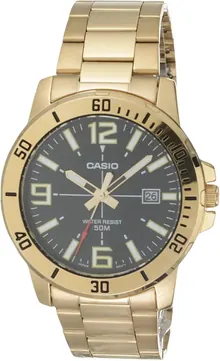 Casio Classic Gold-Tone Stainless Steel Band Date Indicator Watch