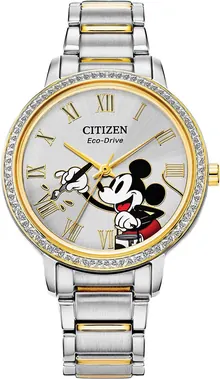 Citizen Eco-Drive Ladies' Mickey Mouse Crystal Watch - Model FE7044-52W