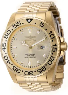 Invicta Pro Diver Men 47mm Stainless Steel Gold Dial PC32 Quartz Watch