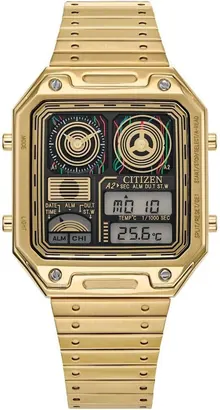 Citizen Men's Star Wars C-3PO Vintage Ana-Digi Quartz Stainless Steel Gold Tone Watch