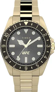 Timex UFC Men's Debut 42mm Watch - Gold-Tone Strap Black Dial Gold-Tone Case