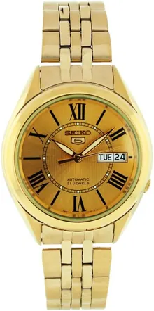 Seiko Men's SNKL38 Gold Plated Stainless Steel Analog Watch