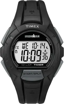 Timex Men's Ironman Triathlon Essential 10 40mm Watch – Black Case Black Resin Strap