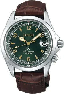 Seiko Prospex "Alpinist" Compass Green Dial Sapphire Glass Leather Watch SPB121J1