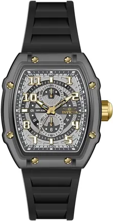 Invicta Racing Men 48.5mm Plastic Gold + Black White + Grey Dial VH61 Quartz Watch