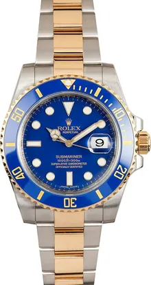 Rolex New Submariner 116613 Yellow Steel Gold Ceramic Blue