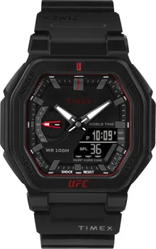 Timex TW2V55200JR UFC Men's Colossus 45 mm Watch - Black Strap - Black Dial