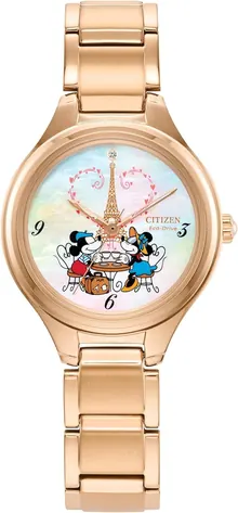 Citizen Women's Eco-Drive Mickey and Minnie Mouse Take Paris Watch