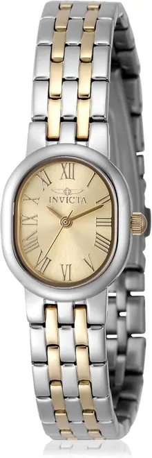 Invicta Angel Lady 20mm Stainless Steel Gold + Steel Gold Dial PC21J Quartz Watch