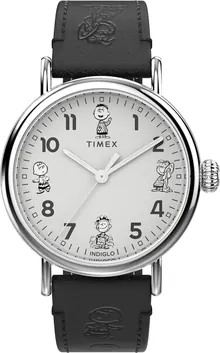 Timex Men's Standard 40mm Watch - Gray Strap Silver-Tone Dial Silver-Tone Case