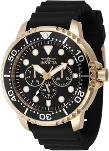 Invicta Pro Diver Men 48mm Stainless Steel Gold Black Dial VH63 Quartz