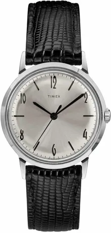 Timex Marlin Stainless Steel Hand-Wound Movement Black/Silver One Size