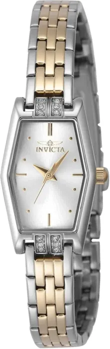 INVICTA Angel Lady 20mm Stainless Steel Gold + Steel Silver Dial PC21J Quartz