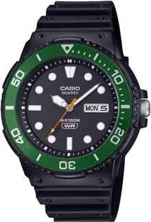 Casio MRW-230H Series Black/Green Rotating Bezel Analog Watch