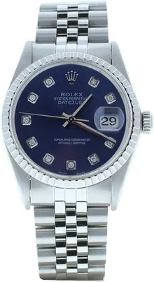 Rolex Mens Datejust 16030 Jubilee Bracelet Custom Blue Diamond Dial (Certified Preowned)