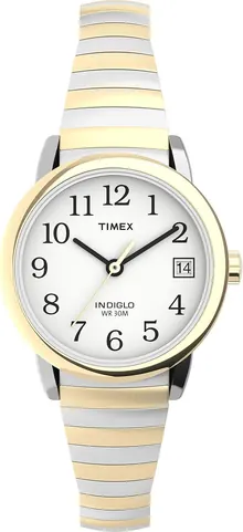 Timex Women's Easy Reader 25mm Watch – Two-Tone Case White Dial