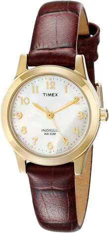 Timex Women's T21693 Essex Avenue Burgundy Croco Pattern Leather Strap Watch