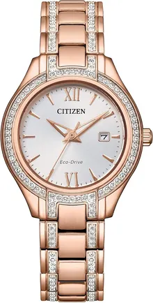 Citizen Ladies Classic Crystal Eco-Drive Rose Gold Stainless Steel Watch