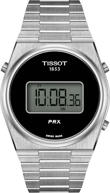 TISSOT Men's Digital Watch - Black Dial, Stainless Steel Bracelet