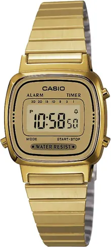 CASIO Women's LA670WGA-9 Gold Stainless-Steel Quartz Watch