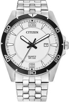 Citizen Quartz Men's Watch, Stainless Steel, Classic, Silver-Tone