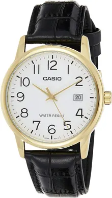 Casio Men Analog Quartz Watch with Leather Strap MTP-V002GL-7