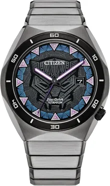 Citizen Men's Eco-Drive Marvel Black Panther Watch in Super Titanium