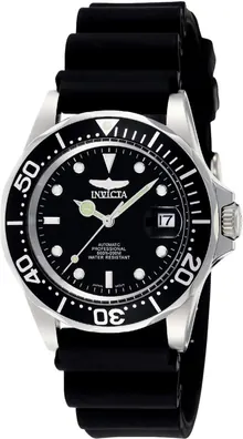 Invicta Men's Pro Diver Automatic Watch with Polyurethane Strap, Black