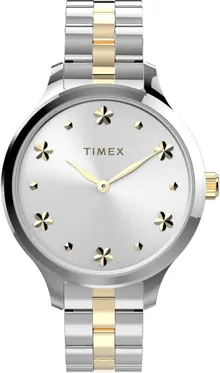 Timex Women's Peyton 36mm Watch – Silver-Tone Dial Two-Tone Case & Stainless Steel Bracelet