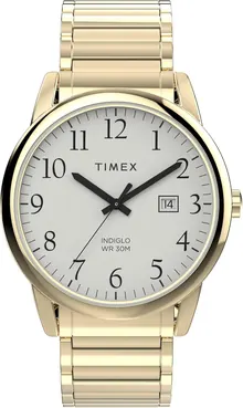 Timex Men's Easy Reader 40mm Watch - Gold-Tone Expansion Band White Dial Gold-Tone Case