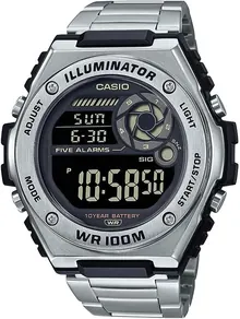 Casio MWD100H Series Men's Digital Watch - Silver/Black