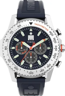Timex Men's Ironman Triathlon Adrenaline 48mm Watch - Blue Strap Blue Dial Silver-Tone Case