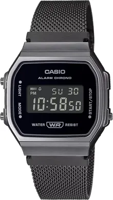 Casio A168WEMB-1BV Men's Vintage Collection Gunmetal Mesh Band Watch